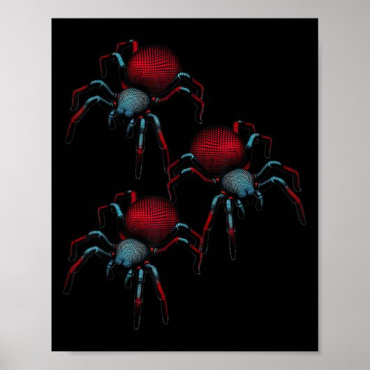 Spider Fobie Spider 3D Vrouw Vrouwen Man Kind Meis Poster (Voorkant)
