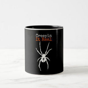 Spider G Grappig Halloween kostuum - Creepin It Re Tweekleurige Koffiemok
