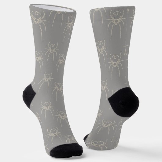 Spider - Ghost Gray en Bone White Sokken (Gebogen)