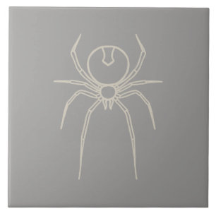 Spider - Ghost Gray en Bone White Tegeltje