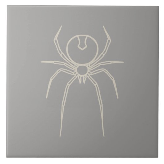 Spider - Ghost Gray en Bone White Tegeltje (Voorkant)