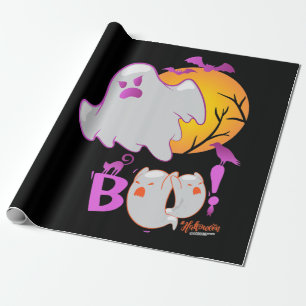 Spider Gift Boo Ghost Bats Spider Creepy Halloween Cadeaupapier