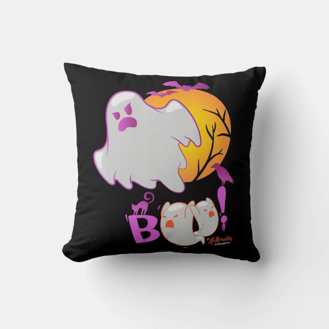 Spider Gift Boo Ghost Bats Spider Creepy Halloween Kussen (Voorkant)