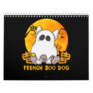 Spider Gift Franse Boo Bulldog met pompoenspin Kalender
