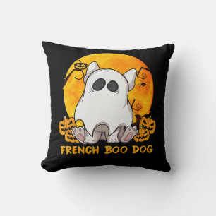 Spider Gift Franse Boo Bulldog met pompoenspin Kussen