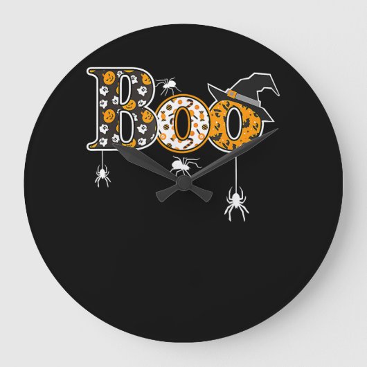 Spider Gift | Halloween Boo Spider Grote Klok (Voorkant)