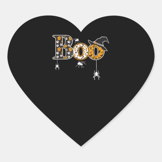Spider Gift | Halloween Boo Spider Hart Sticker (Voorkant)