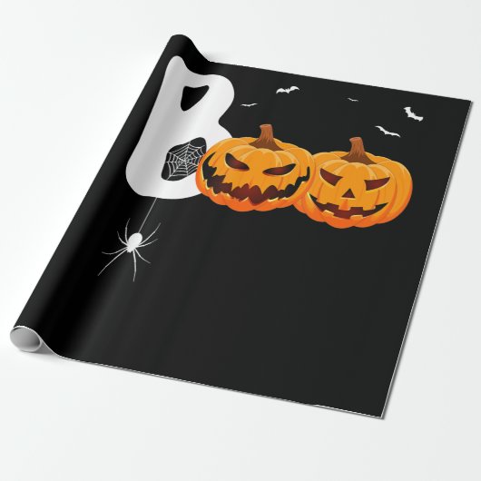 Spider Gift | Halloween Pumpkins Spider Cadeaupapier (Uitgerold)