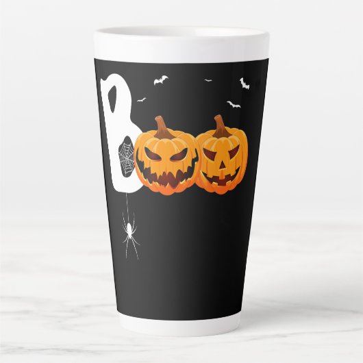 Spider Gift | Halloween Pumpkins Spider Latte Mok (Voorkant)