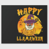 Spider Gift | Happy Llamaween Llama Witch Spider Cadeaupapier (Vlak)