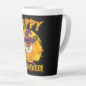 Spider Gift | Happy Llamaween Llama Witch Spider Latte Mok (Rechterhoek)
