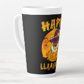 Spider Gift | Happy Llamaween Llama Witch Spider Latte Mok (Linkerhoek)
