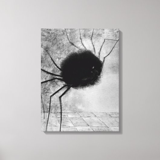 Spider glimlachen door Odilon Redon,  Halloween Canvas Afdruk (Voorkant)