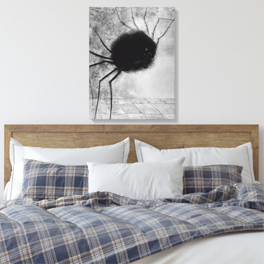 Spider glimlachen door Odilon Redon,  Halloween Canvas Afdruk (Insitu (Slaapkamer))