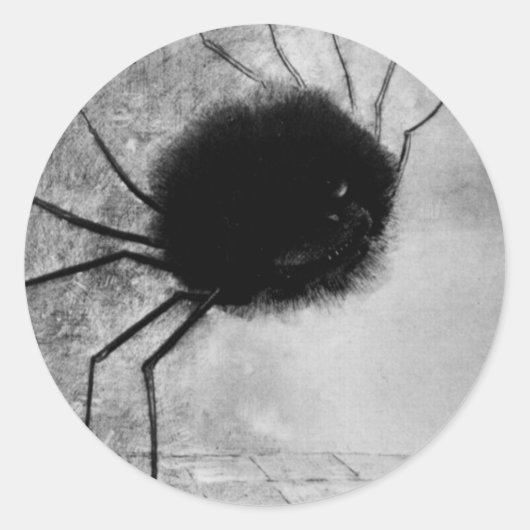 Spider glimlachen door Odilon Redon,  Halloween Ronde Sticker (Voorkant)
