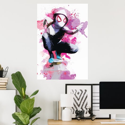 Spider-Gwen - Splatter Art Poster (Thuiskantoor)