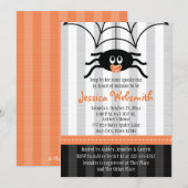 Spider Halloween Baby Shower Invitaties Kaart (Voorkant / Achterkant)