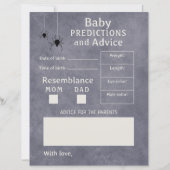 Spider Halloween Baby shower voorspellingen en adv (Voorkant)