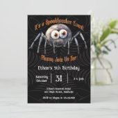 Spider Halloween Birthday Party Kaart (Staand voorkant)
