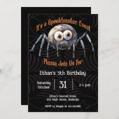 Spider Halloween Birthday Party Kaart (Voorkant / Achterkant)