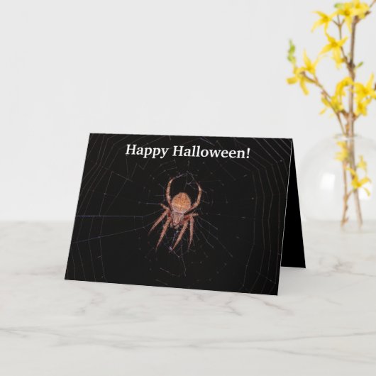 Spider Halloween Card Kaart (Gele Bloem)