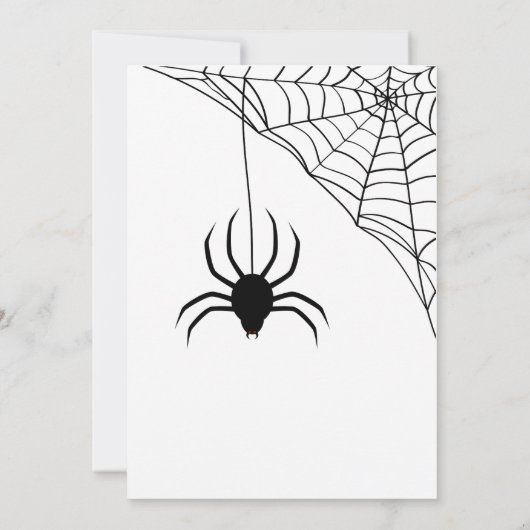 Spider Halloween Costume Party Kaart (Achterkant)