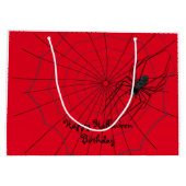 Spider Halloween Gift Bag, aanpassen Groot Cadeauzakje (Achterkant)