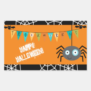 Spider Halloween Kinder Rechthoekige Sticker