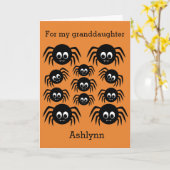 Spider Halloween kleindochter Kaart (Gele Bloem)