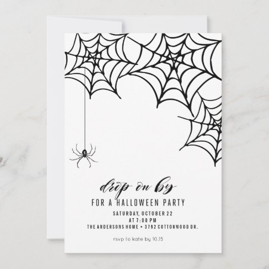SPIDER HALLOWEEN PARTIJINVITATIE KAART (Voorkant)
