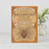 Spider Halloween Party Invitation for Adults Kaart (Staand voorkant)