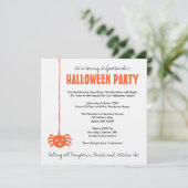 Spider Halloween Party nodigt uit met Sinaasappel  Kaart (Staand voorkant)