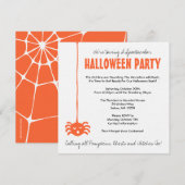 Spider Halloween Party nodigt uit met Sinaasappel  Kaart (Voorkant / Achterkant)