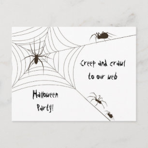 Spider Halloween Party Uitnodiging Briefkaart