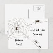 Spider Halloween Party Uitnodiging Briefkaart (Voorkant / Achterkant)