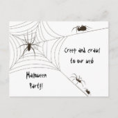 Spider Halloween Party Uitnodiging Briefkaart (Voorkant)