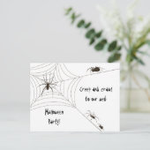 Spider Halloween Party Uitnodiging Briefkaart (Staand voorkant)