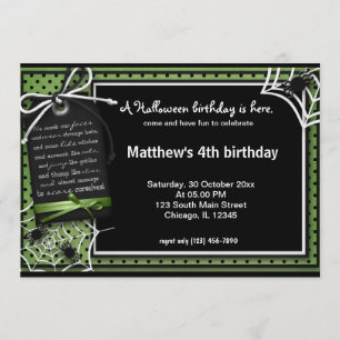 Spider Halloween Verjaardag Kaart