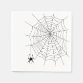 Spider Hanging On Spider Web Line Art Halloween Servet (Voorkant)