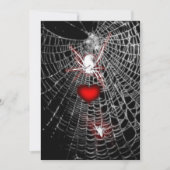 Spider Heart Gothic Wedding Invitations Kaart (Voorkant)
