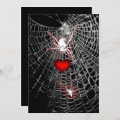 Spider Heart Gothic Wedding Invitations Kaart (Voorkant / Achterkant)