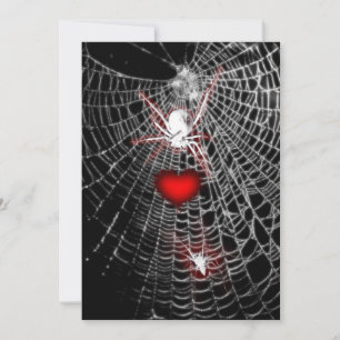 Spider Heart Gothic Wedding Invitations Kaart