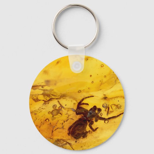 Spider in baltisch ambergeel sleutelhanger (Voorkant)