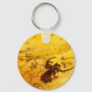 Spider in baltische ambersteen sleutelhanger