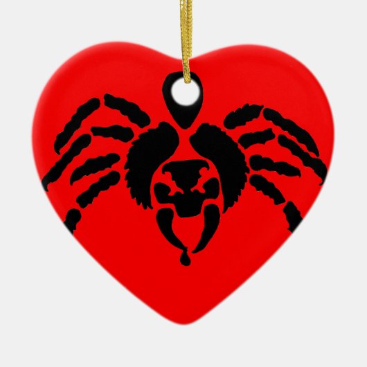 Spider in rood keramisch ornament (Voorkant)