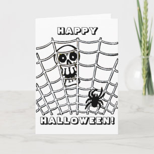 Spider in Web met Skull Kaart