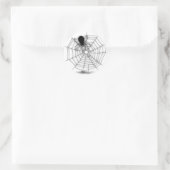 Spider in zijn web ronde sticker (Tas)