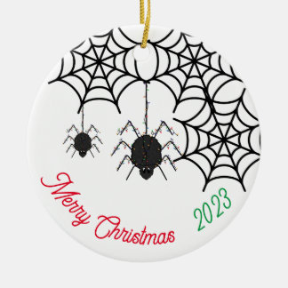Spider kerst keramisch ornament