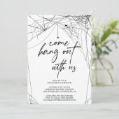 Spider Kom op Halloween Party Kaart (Staand voorkant)