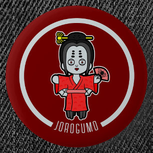 Spider Lady Jorogumo   Japanese Yokai Ronde Button 5,7 Cm